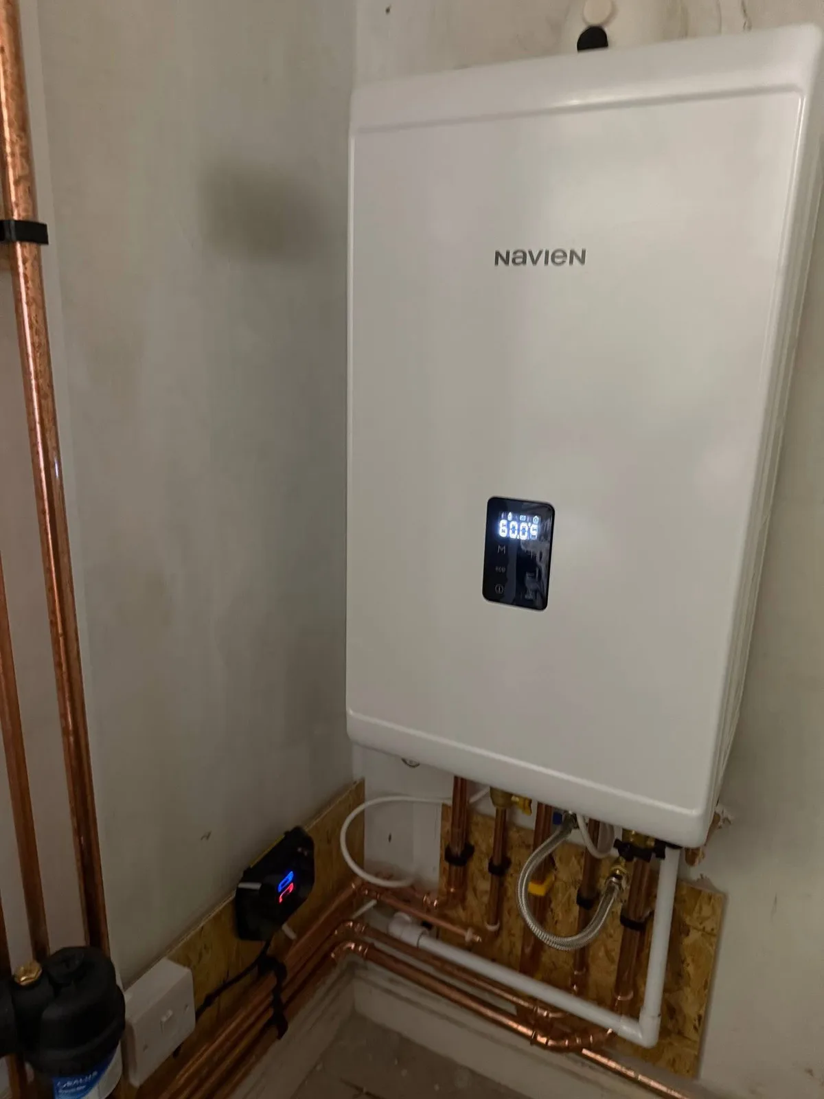 Wall-mounted boiler with digital display